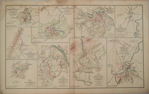 1893 Civil War Map of Virginia and Maryland Battles --: Title: 1893 Civil War Map of Virginia and Maryland Battles -- …Battle of the Wilderness… [with] …Lynchburg… [with] …Hanging Rock… [with] Hagerstown, MD… etc [