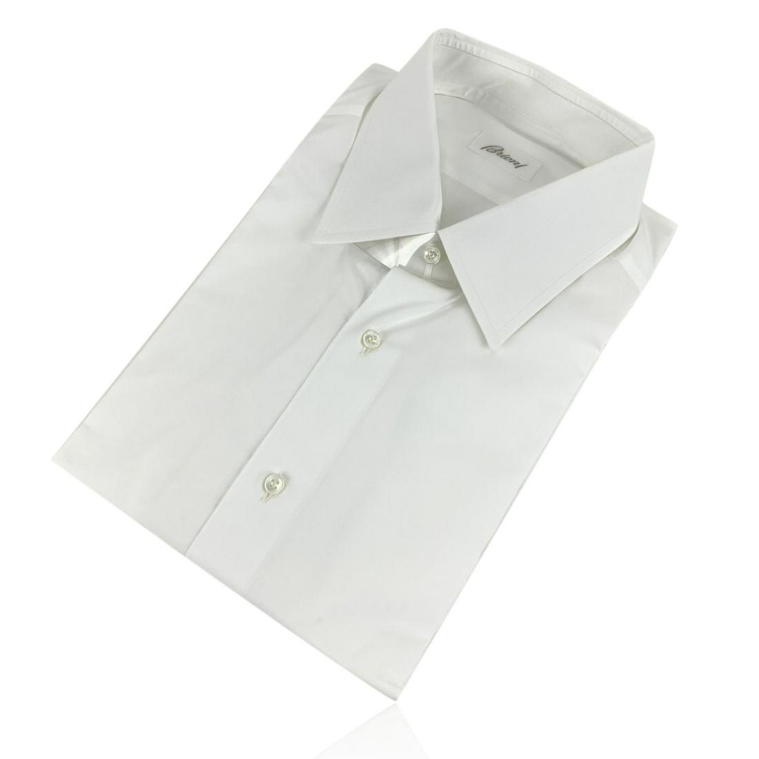 Brioni Light White Long Sleeve Men Button Down Shirt: Brioni men button down shirt. It features long sleeve styling and pointed collar. Made in Italy. Size 43-17 - 54 IT Details MATERIAL: Cotton COLOR: White MODEL: - GENDER: Gentlemen COUNTRY OF MANUFACT