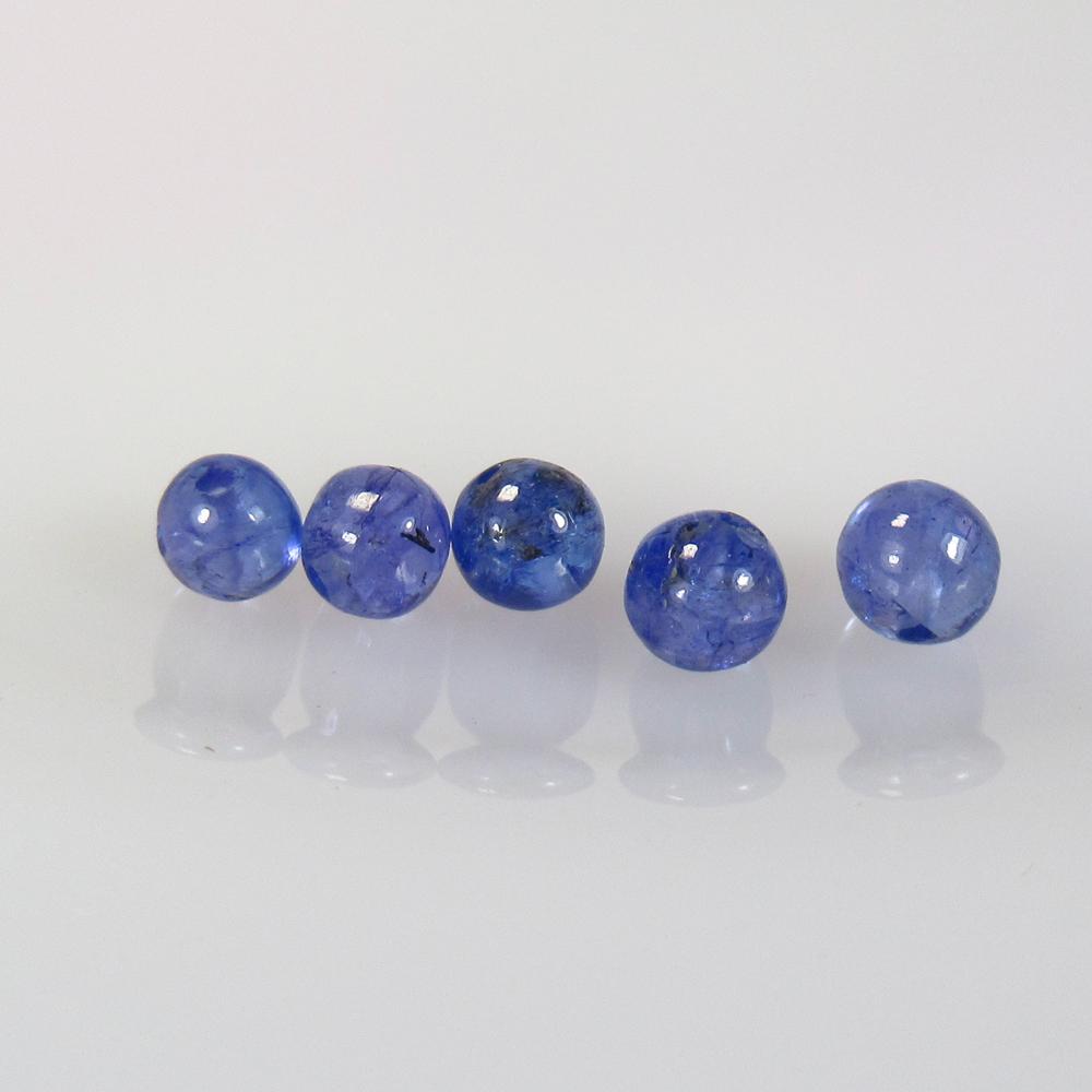 4.46 Ctw Natural 5 Drilled Tanzanite Round Beads: No Reserve! Title: 4.46 Ctw Natural 5 Drilled Tanzanite Round Beads Stone Clarity: Transparent Gemstone: Tanzanite Beads Carat Weights: 4.46 Size/ Dimensions: 4.20 - 4.60 mm / 5 PC's Additional Info: 