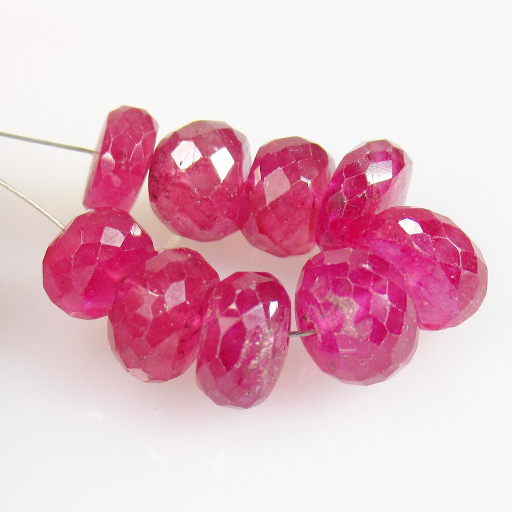 28.85 Ctw Natural 9 Mozambique Red Ruby Round Beads (1 of 2)