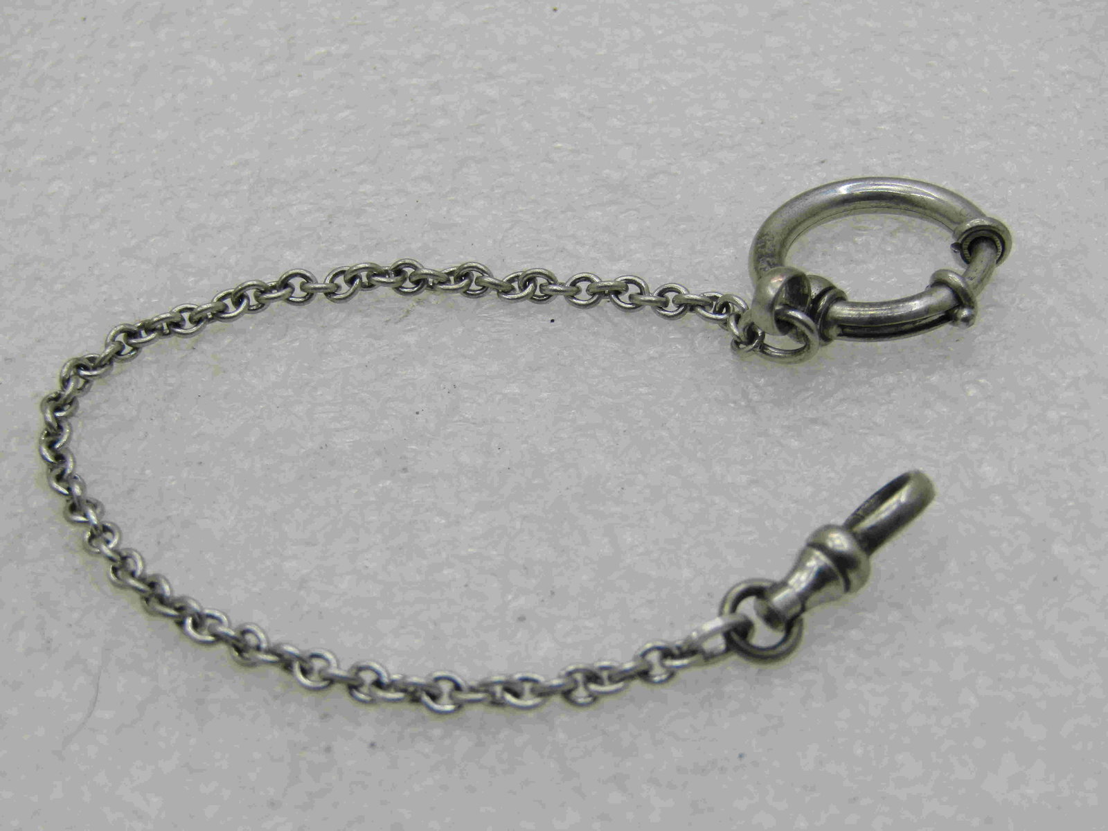 Vintage Sterling Silver Watch Chain with Clip, 7" ( NL) (1 of 5)