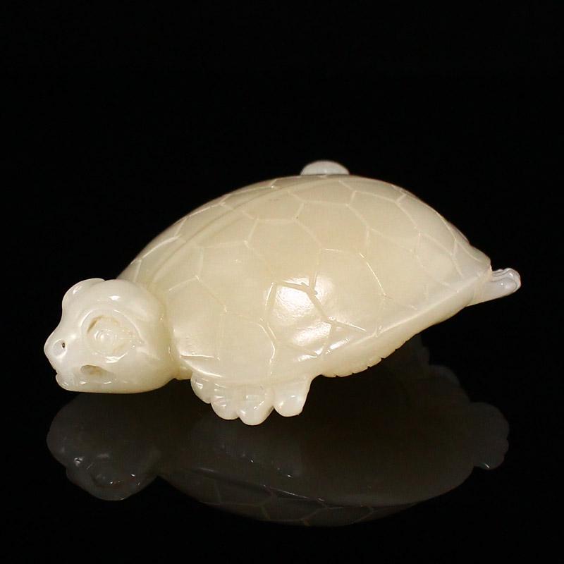 Chinese Hetian Jade Long Life Turtle & Bat Pendant (1 of 7)