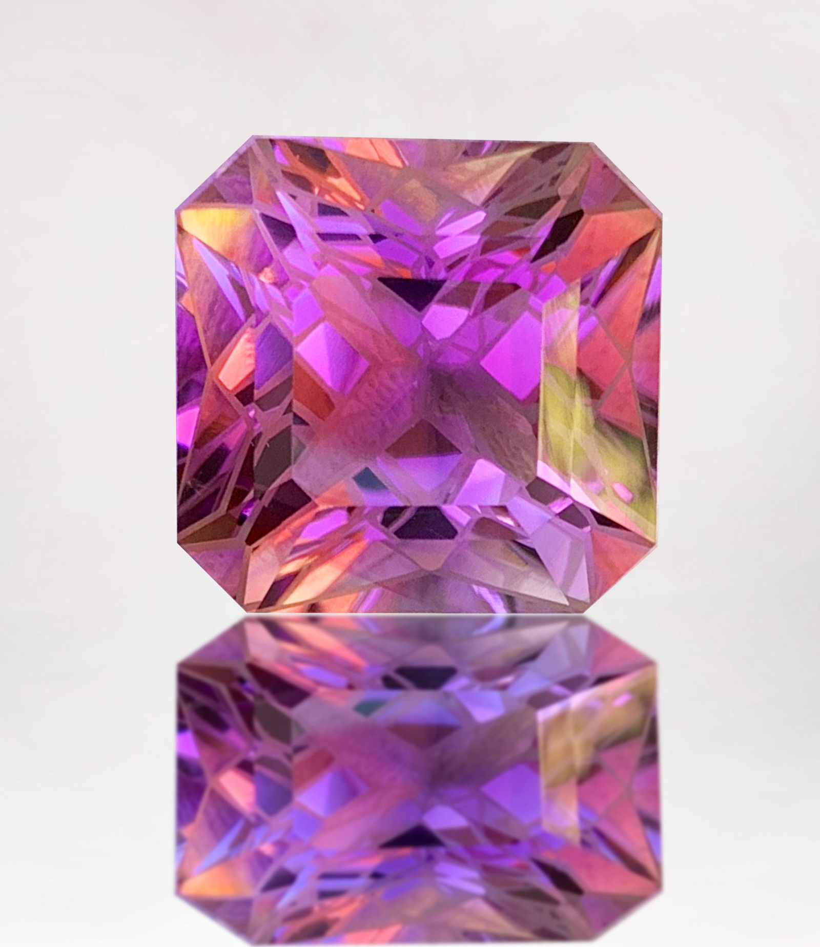 Natural Amethyst Gemstone , Ascher Cut Purple Color (1 of 5)