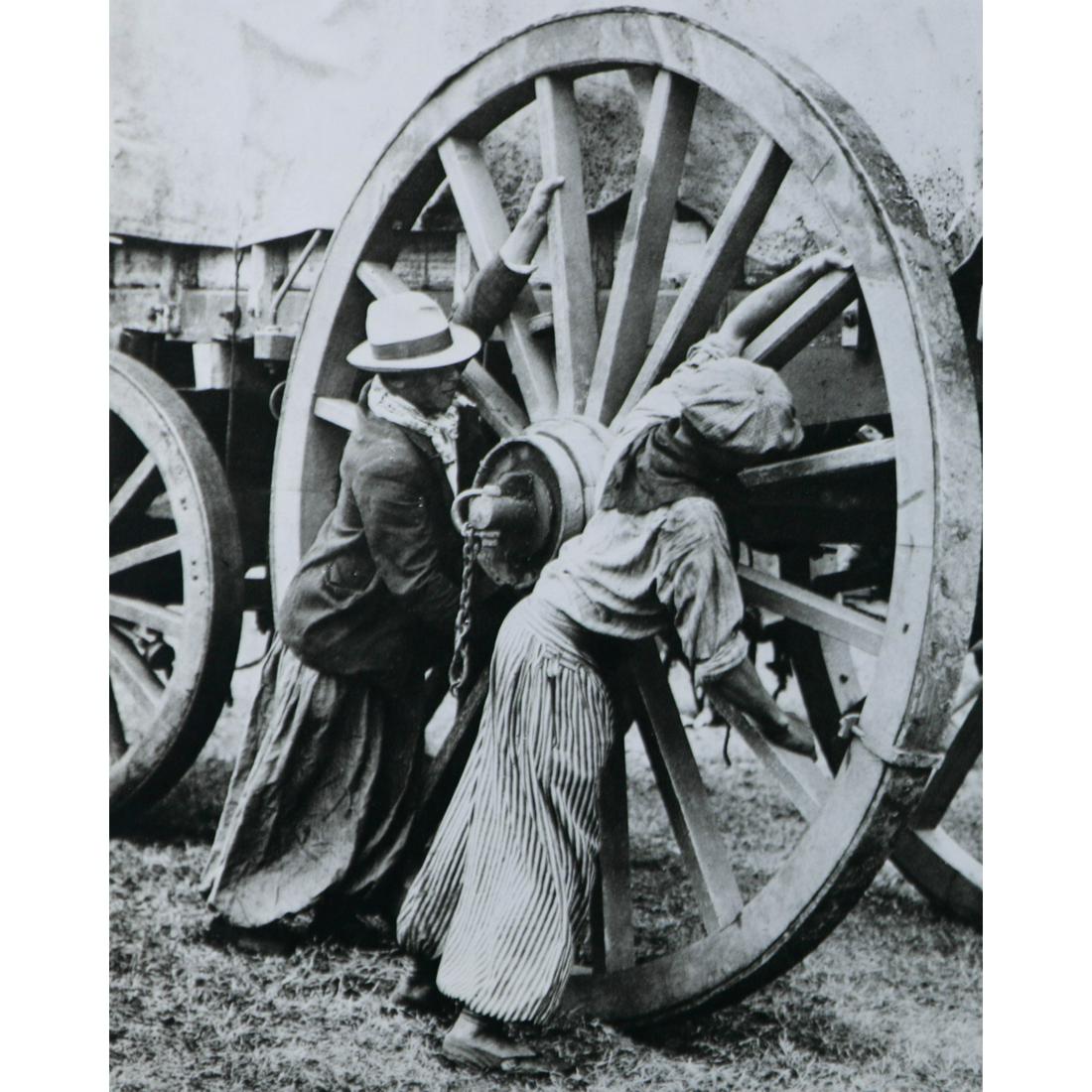 MARTIN MUNKACSI - Wagon Wheel, Turkey, 1929: Artist: MARTIN MUNKACSI Print Title: Wagon Wheel, Turkey, 1929 Medium: Sheet-fed Gravure Printing Date: 1970's Printed in England Image Size Approx. 8.5 X 7 inches Martin Munkacsi (1896-1963) was a Hu