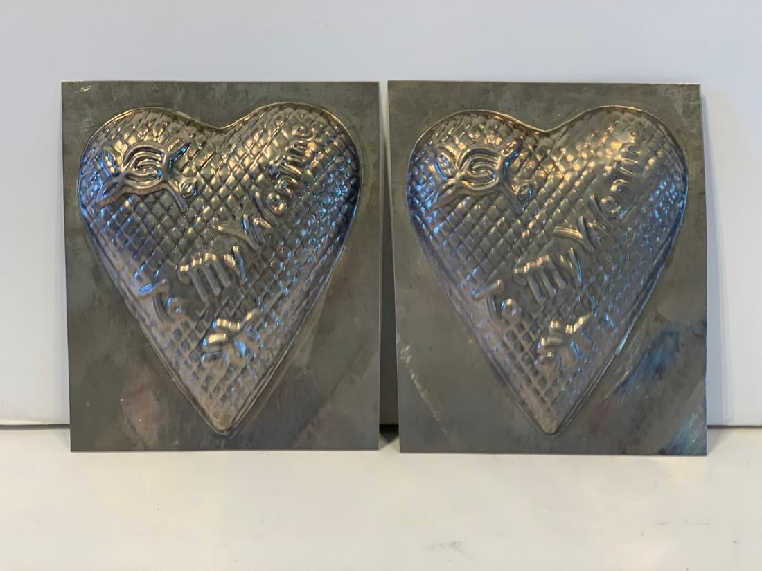 TO MY VALENTINE Heart Chocolate Mold, early 20th c (1 of 3)
