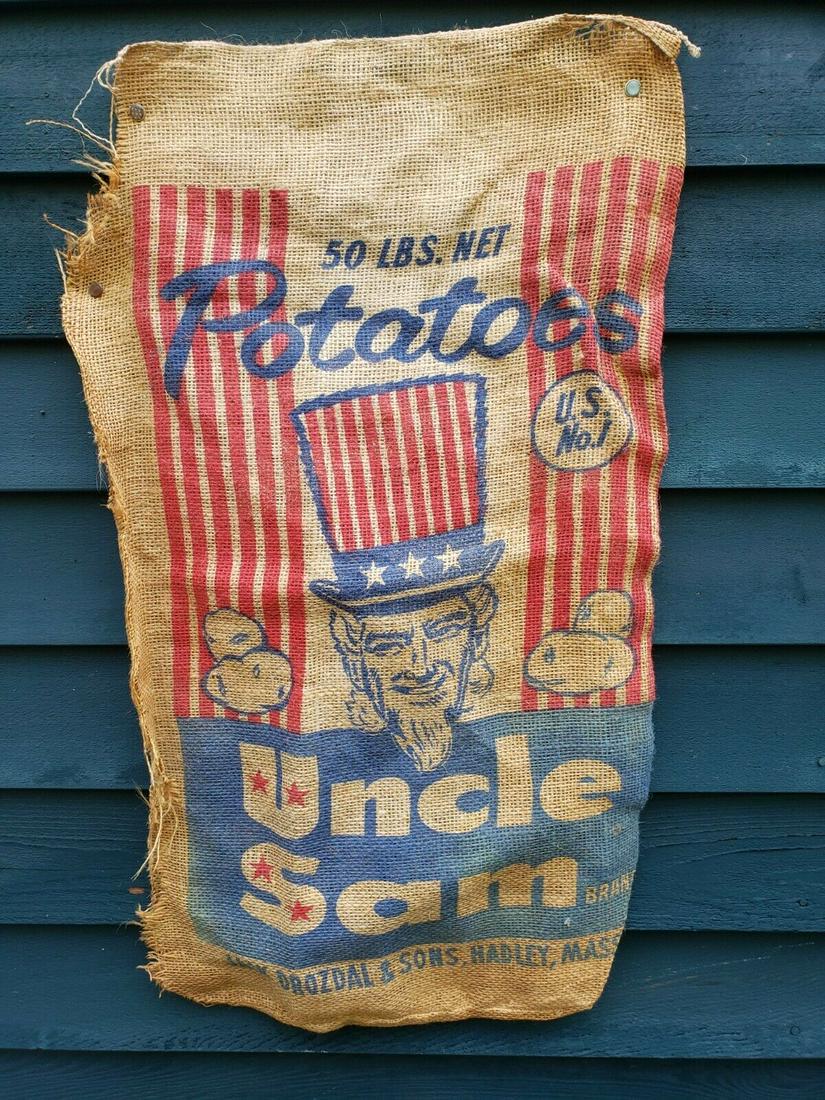 Rare Uncle Sam potato sack bag burlap (1 of 4)