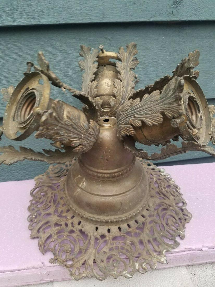 Rare flush mount ceiling fixture 1920 hubbell sockets (1 of 10)