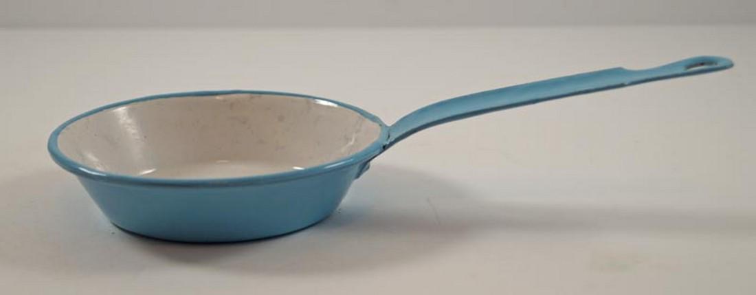 Antique Children's Blue Frying Pan Enamelware Toy (1 of 3)