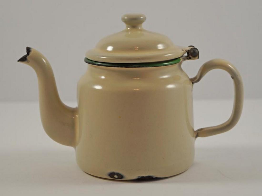 Antique Children's Teapot Enamelware Toy (1 of 6)