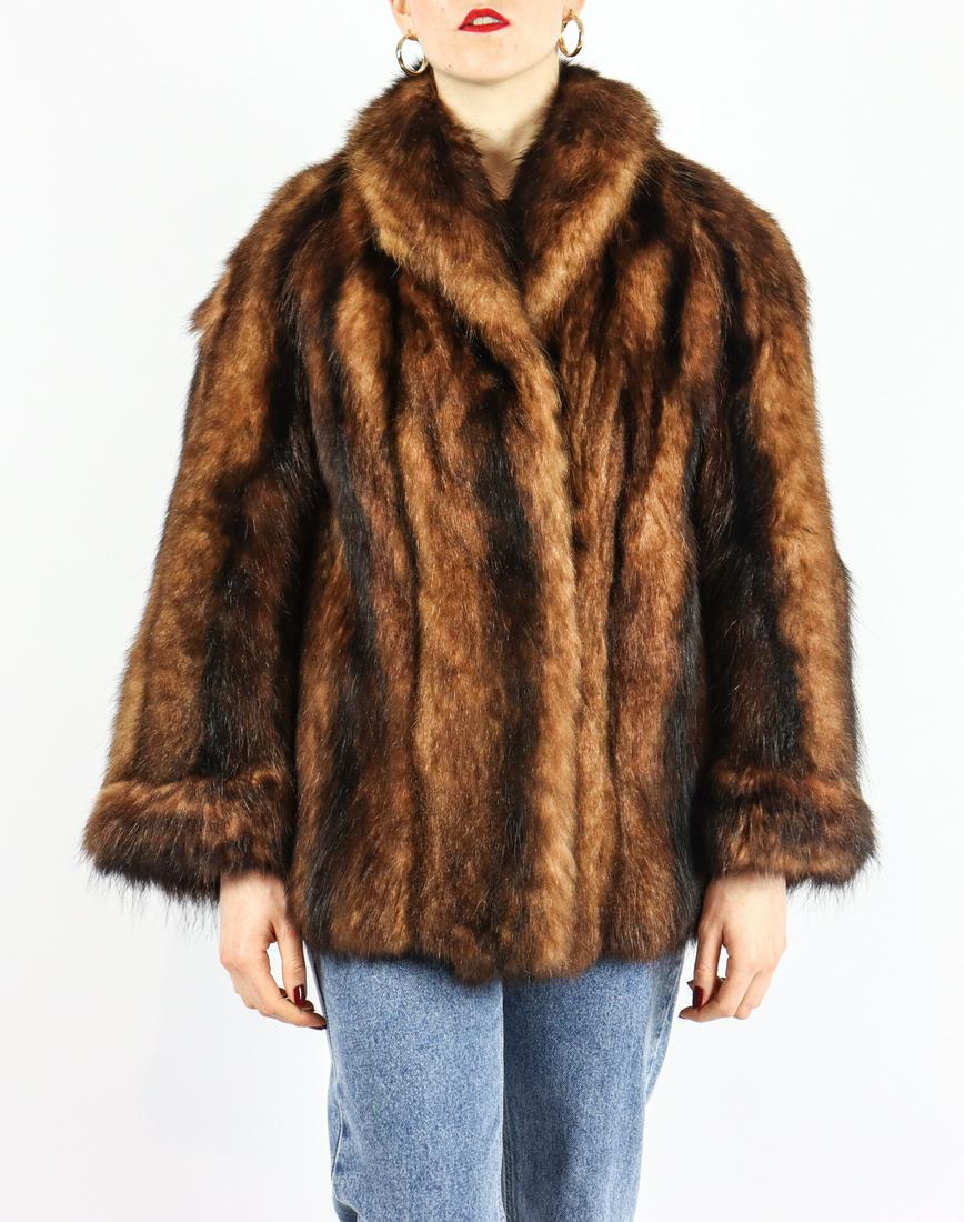 BROWN FOX FUR JACKET - US 12 - EU M (1 of 12)