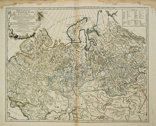 1750 Robert de Vaugondy Map of Russian Empire -- Partie (1 of 1)