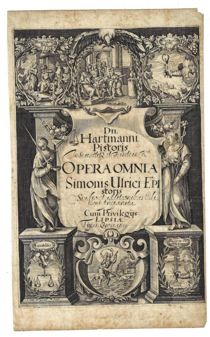 17th C Engraved Title Pages Sea Monster (1 of 2)