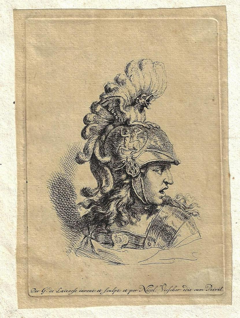 1700 Lairesse Engraving of Helmeted Soldier (1 of 1)