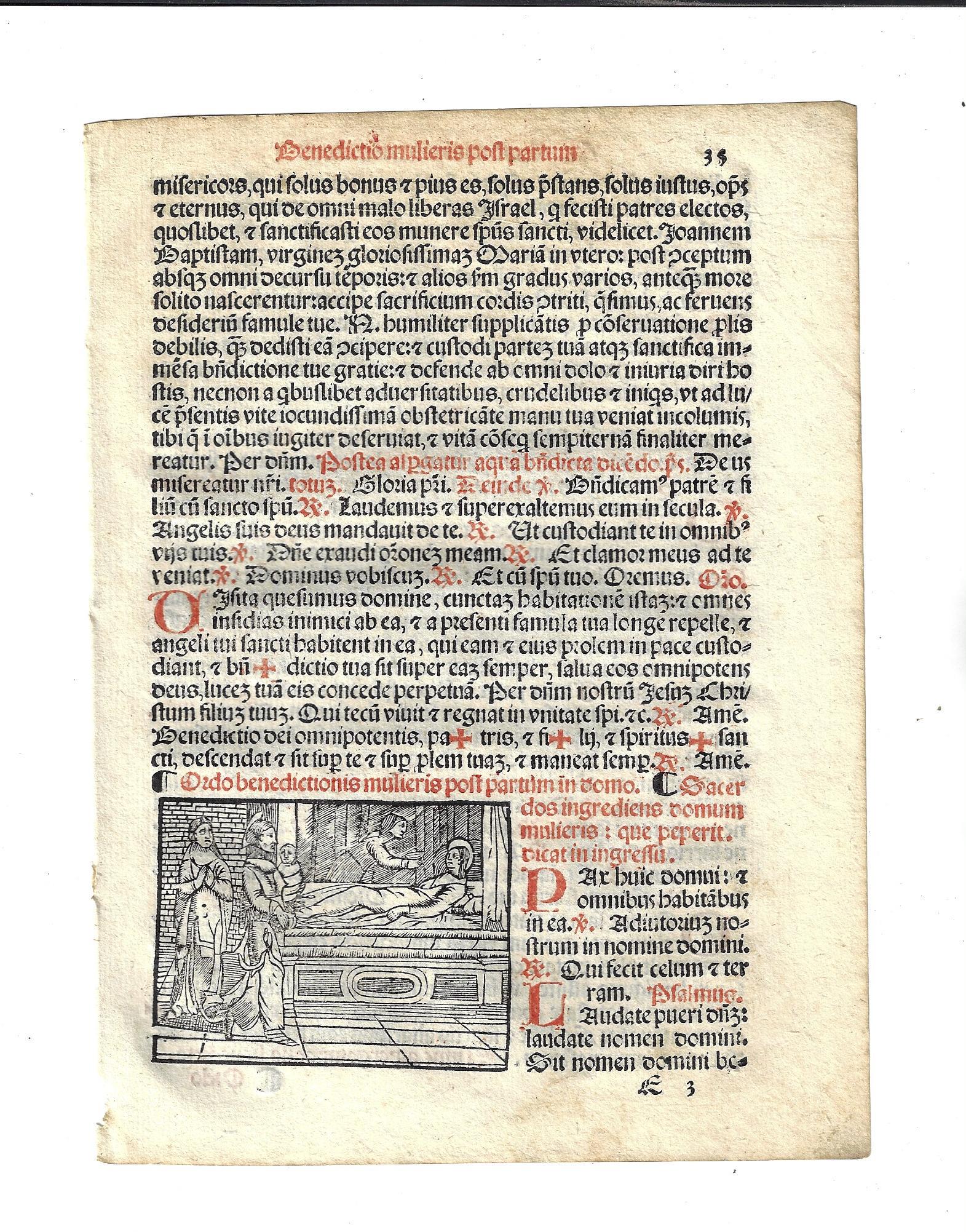 1567 Catholic Ritual Woodcut Leaf Red and Black (1 of 2)