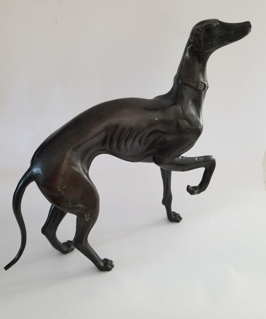 Greyhound Vintage Maitland Smith Bronze Whippet Statue (1 of 6)