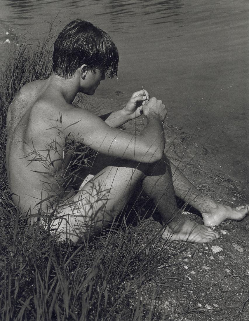 BRUCE WEBER - Tom on the Island, Bear Pond, 1988: Artist: Bruce Weber Title: Tom on the Island, Bear Pond, 1988 Medium: Sheet Fed Gravure, 1990, USA Dimensions: 7.3x9.4" Description: Heat Wax Mounted on 11x14" Conservation Board Artist Bio: Bruce Web
