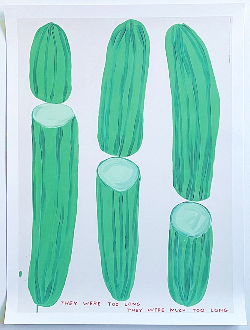 David Shrigley: 2 Posters 2021: Color prints on heavy white paper 31 1/2" x 23 5/8" each Reserve: $600.00 Shipping: Domestic: Flat-rate of $35.00 to anywhere within the contiguous U.S. International: Foreign shipping rates are deter