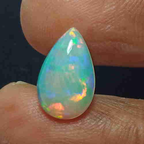 1.70 CTS NATURAL ETHIOPIAN WELO WHITE OPAL PEAR SHAPE (1 of 5)