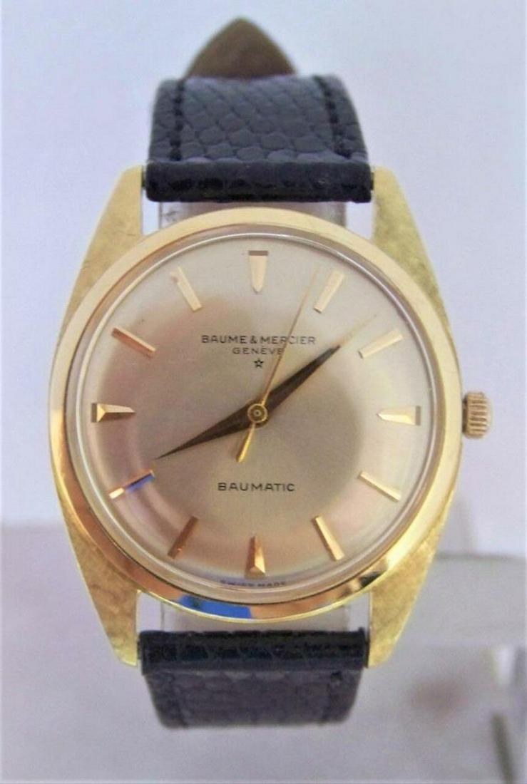 Solid 18k BAUME & MERCIER Baumatic Watch c.1960s Ref (1 of 12)