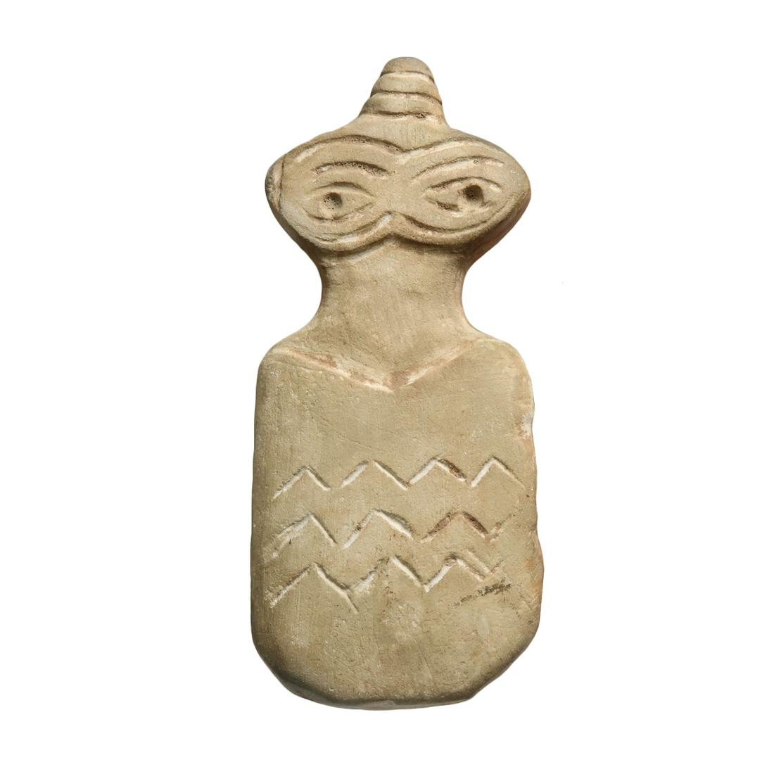 Marble Tell Brak Eye Idol, c. 4th Millennium B.C. (1 of 7)