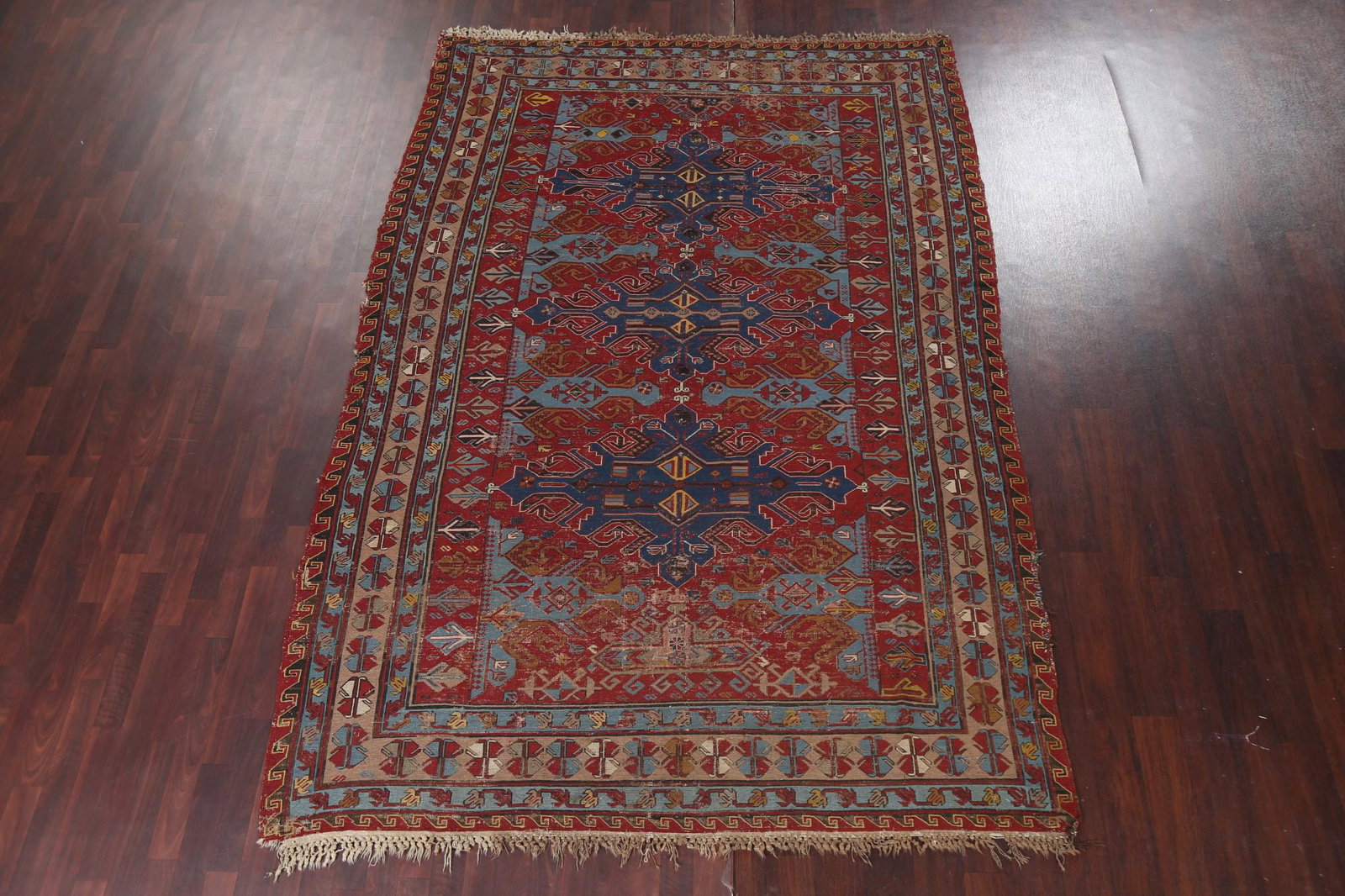 Antique Wool Sumak Vegetable Dye Area Rug 7x10 (1 of 18)