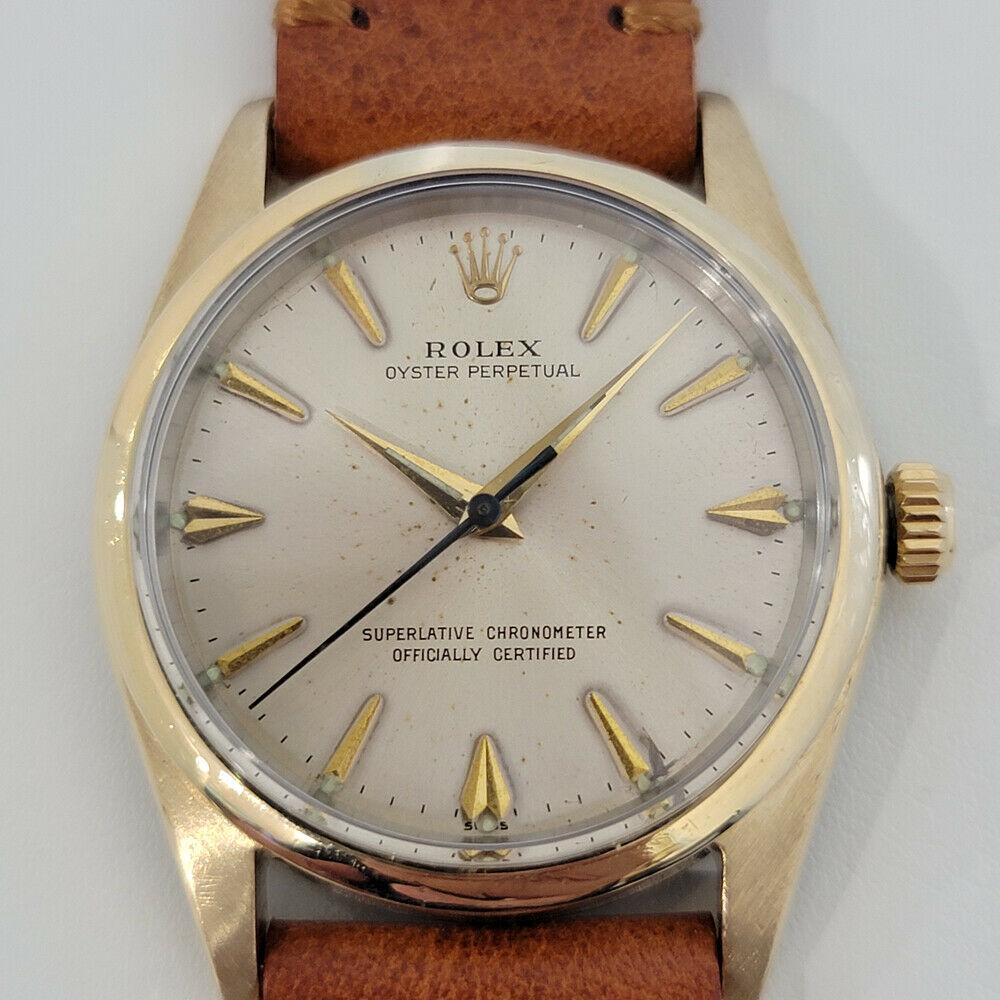 Mens Rolex Oyster Perpetual 1014 34mm Automatic Gold: BRAND : Rolex MODEL : Oyster Perpetual, Ref.1014 COUNTRY OF MANUFACTURE : Switzerland YEAR OF MANUFACTURE : 1960s MOVEMENT : Automatic, cal.1560 CASE MATERIAL : Gold-capped & Stainless steel CASE MEAS