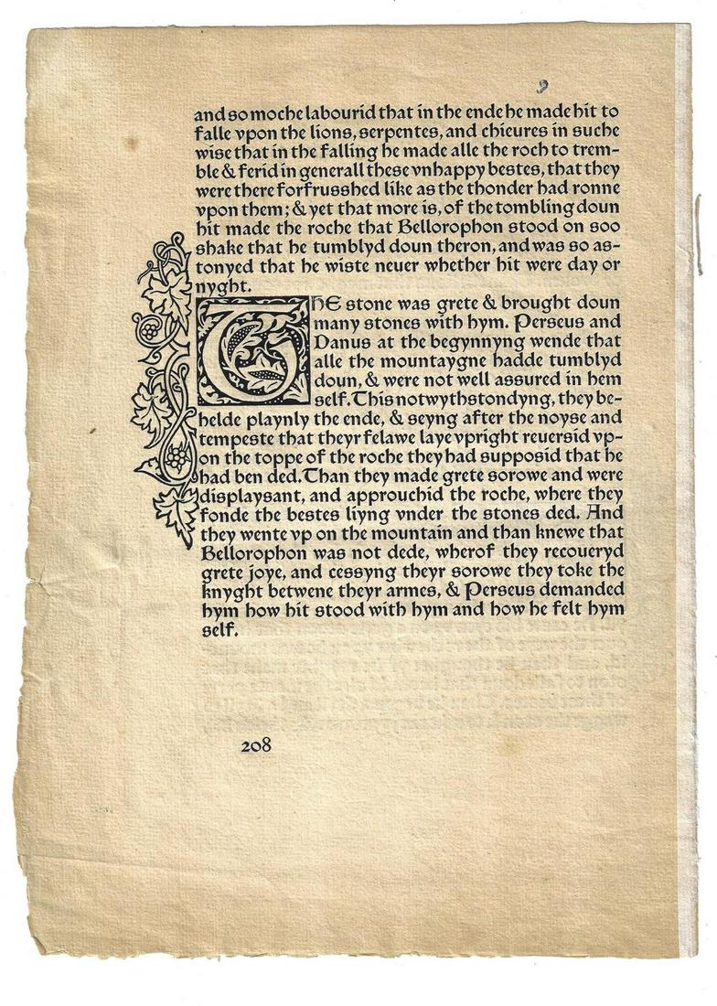 1894 Leaf Kelmscott Press Perseus (1 of 2)