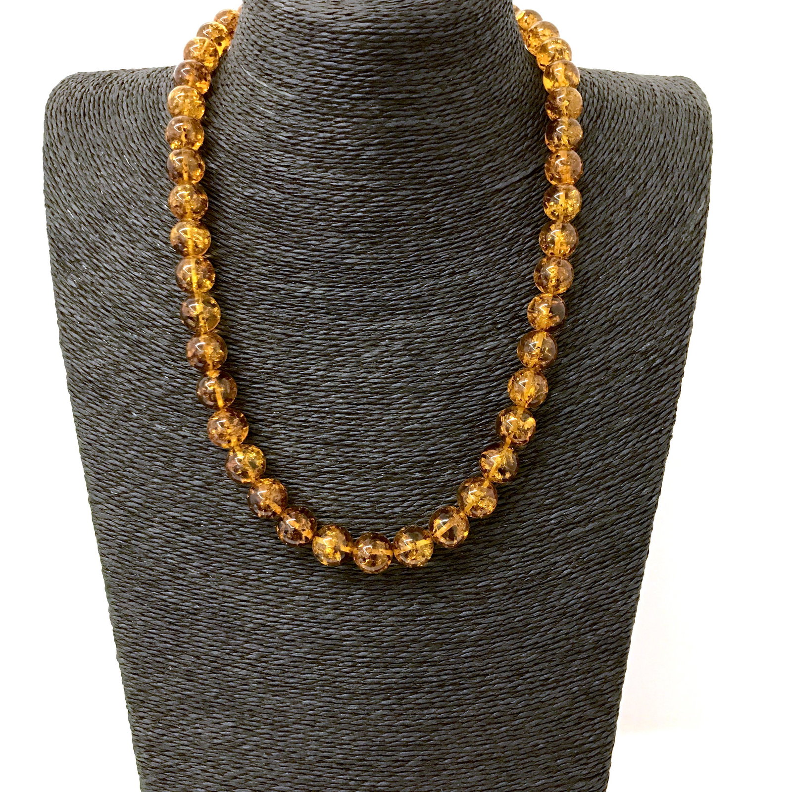 Unique and Astonishing Amber Necklace made from Round (1 of 9)