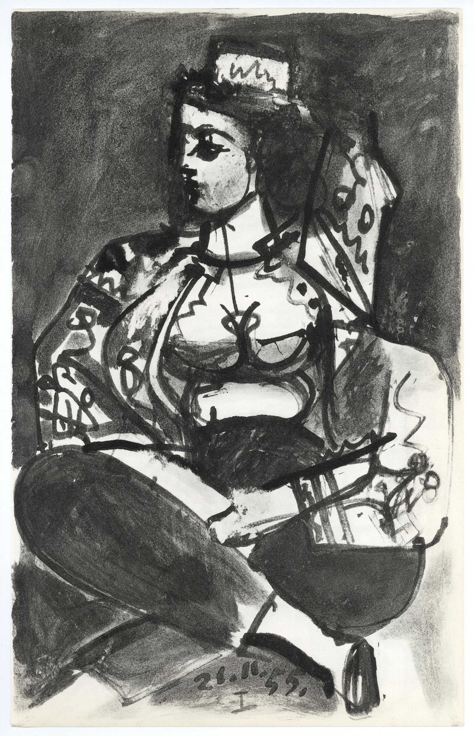 Pablo Picasso lithograph | Carnet Californie: Medium: lithograph (after the the sketch). Executed as a sketchbook drawing during the middle 1950's and subsequently made available by Picasso for publication as a lithograph. This impression was pri