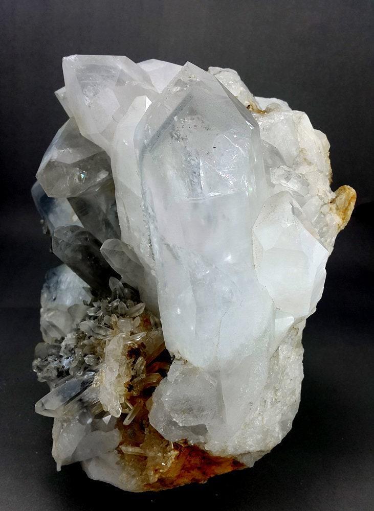 Rare Quartz 6710 Grams Terminated gray Color phantom Quartz (1 of 10)