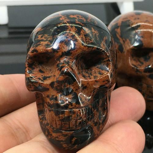 2.0" Natural red obsidian Quartz Crystal skull hand Carved Reiki Healing 1pc (1 of 8)
