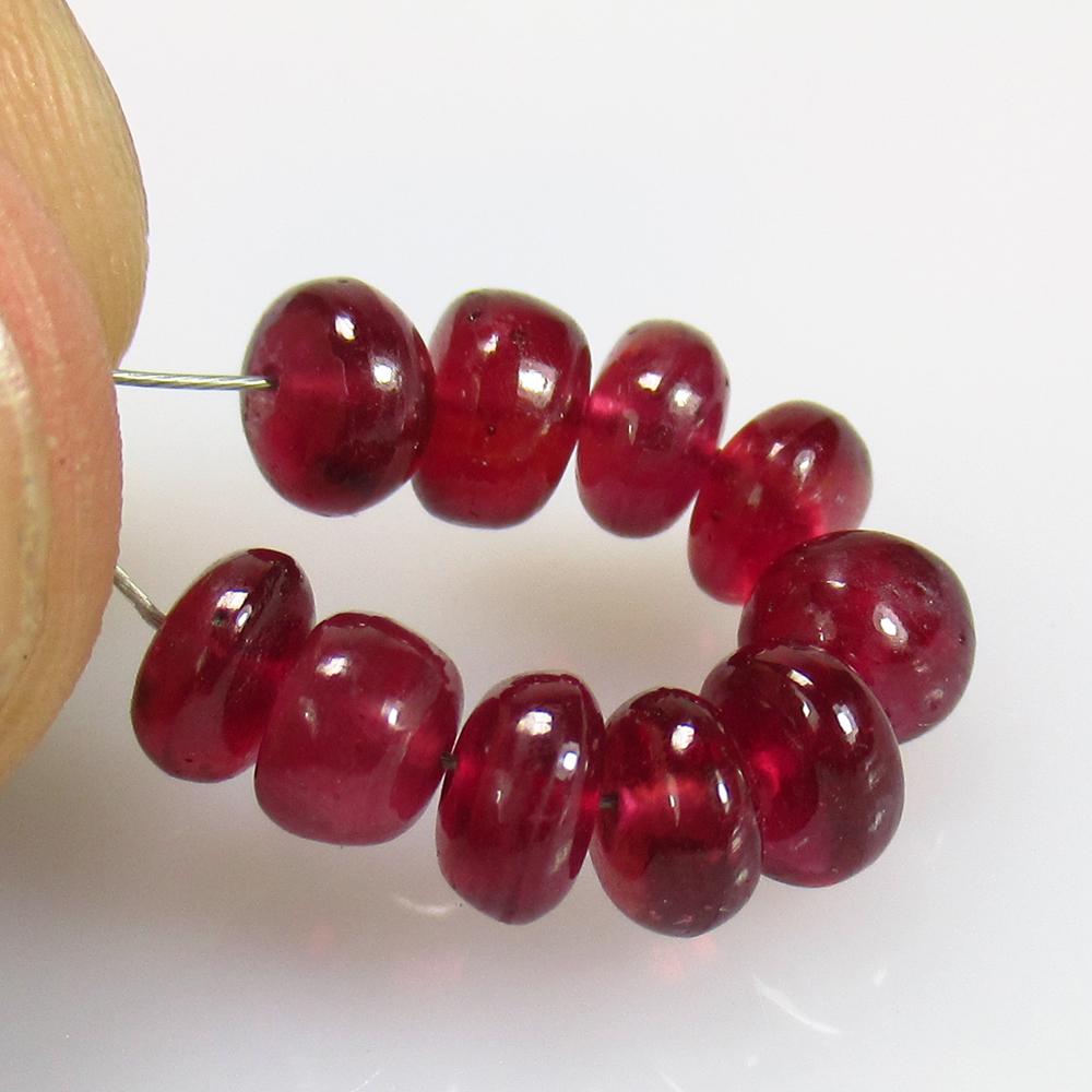 10.23 Ctw Natural 10 Red Ruby Round Beads (1 of 2)