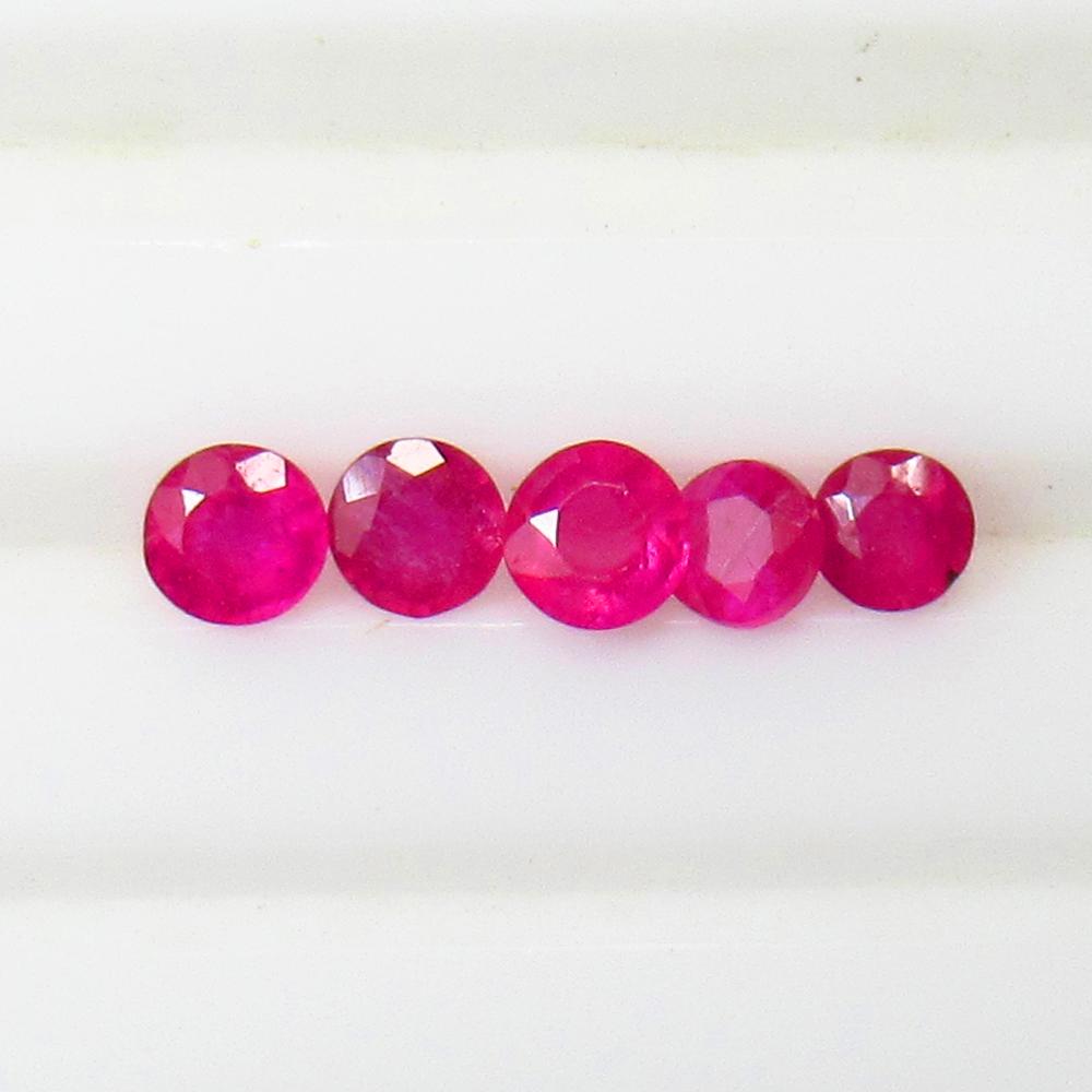 1.34 Ctw Natural 5 Mozambique Red Ruby Jewellery Set (1 of 3)