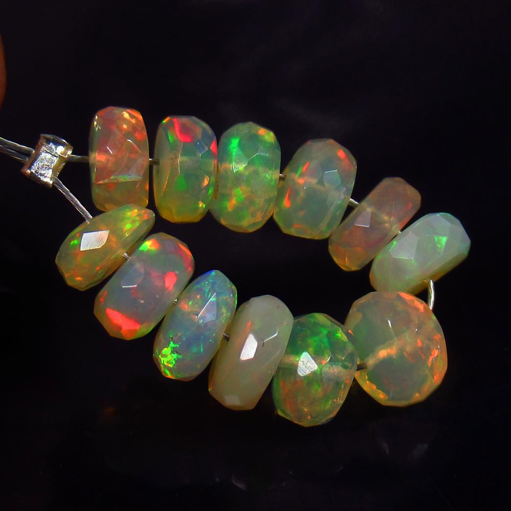 4.90 Ctw Natural 12 Drilled Faceted Fire Opal Beads (1 of 2)