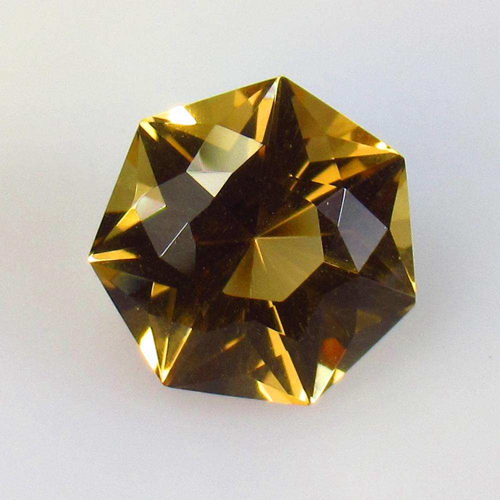 8.64 Ctw Natural Champagne Quartz Hexagon Cut (1 of 3)