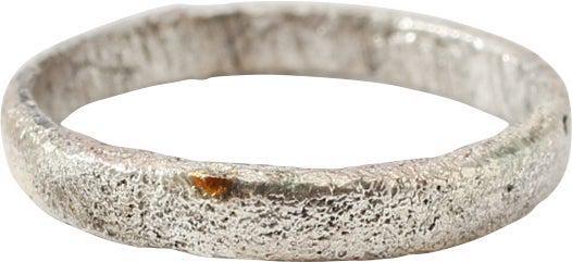 VIKING SILVERED BRONZE HAIR OR BEARD RING, 866-1067 AD: Silvered bronze, 2.1mm thick with rounded face. 0.48" inside diameter. The silver surface renewed. Gift boxed with certificate of authenticity. Reserve: $65.00 Shipping: Domestic: Flat rate of $12.95 