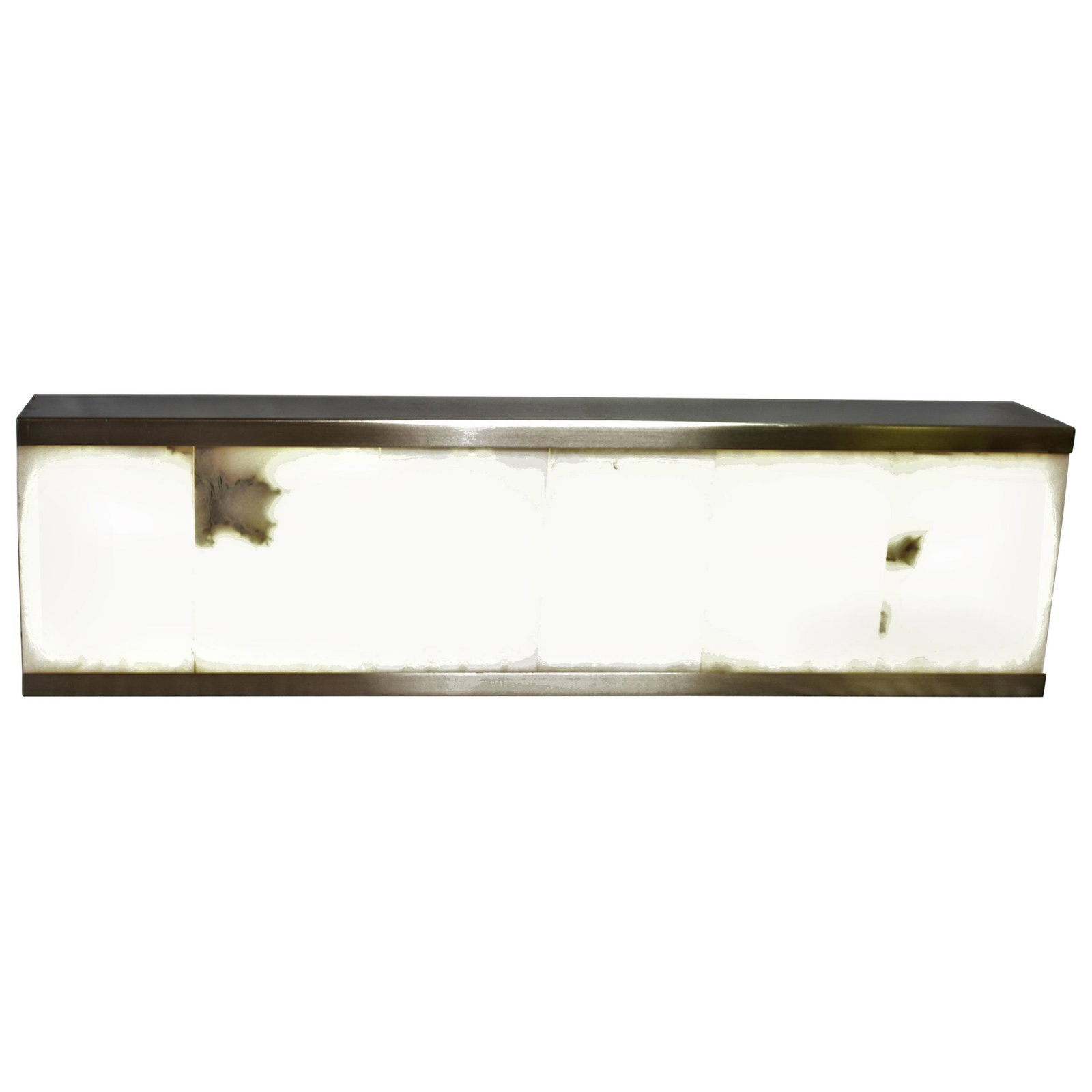 Modern/Art Deco Sconce Alabaster and Satin Nickel rectangle shape (one): Modern/Art Deco Sconce Alabaster and Satin Nickel rectangle shape (one)br> Reserve: $300.00 Shipping: Domestic: Flat-rate of $225.00 to anywhere within the contiguous U.S. International: Foreign shipp
