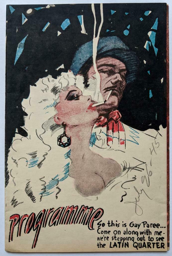 c 1945 RISQUE PROGRAM LOU WALTERS LATIN QUARTER New York NYTheater Restaurant: c 1945 RISQUE PROGRAM LOU WALTERS LATIN QUARTER New York NYTheater Restaurant c 1945 RISQUE PROGRAM LOU WALTERS LATIN QUARTER New York NYTheater Restaurant Description 1945 Graphic Vintage Risque Prog