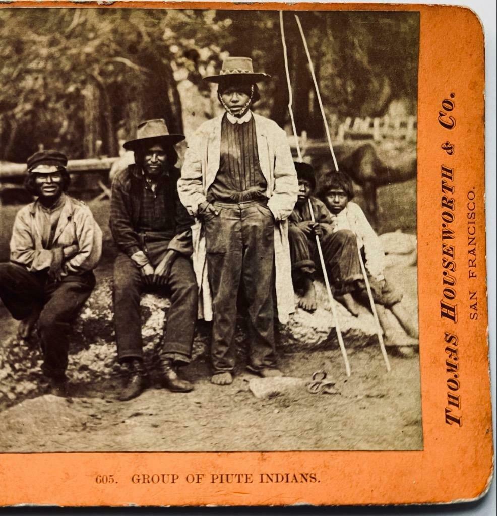ca.1870 GROUP of PIUTE NATIVE AMERICAN INDIANS by T. HOUSEWORTH San Francisco CA (1 of 3)
