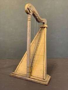 Late 19th/ early 20th c Fraternal Order Harp: Title: Late 19th/ early 20th c Fraternal Order HarpDate/Period: Late 19th c /Early 20th cDimension: 17 in. x 10 in.Additional Information: Ceremonial Wood Harp. Sculptural, graphic form. Excellent