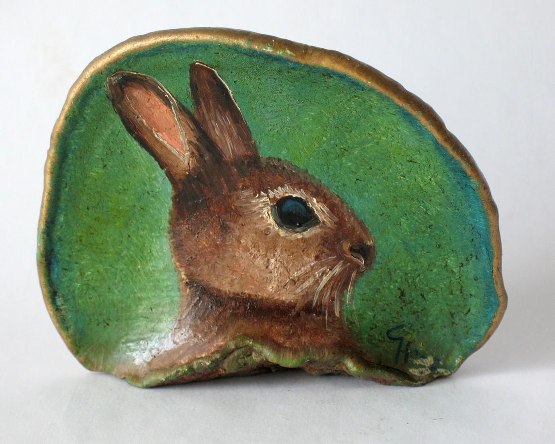 Vintage tree fungus with rabbit painting. (1 of 4)