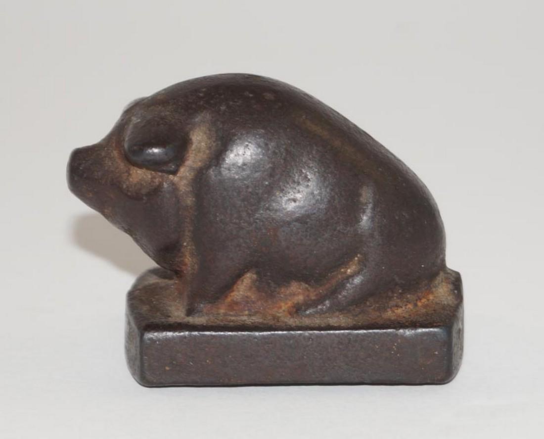 Antique Seated Pig Cast Iron Paperweight (1 of 5)