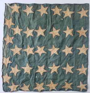 34 Star Flag - American flag hand sewn union jack 15 x 15"