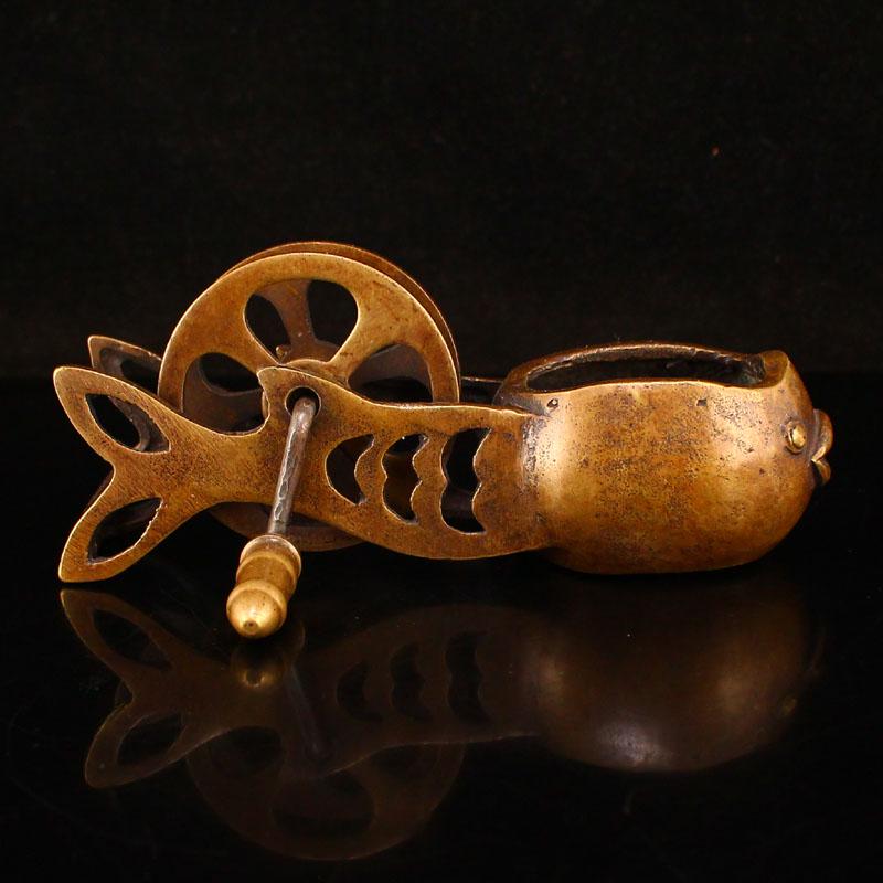 Vintage Chinese Brass Fish Shape Ink Dou (1 of 8)