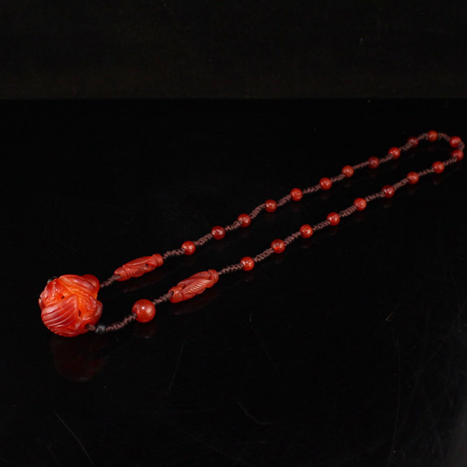Chinese Red Agate Lucky Pendant/Agate Beads Necklace (1 of 7)