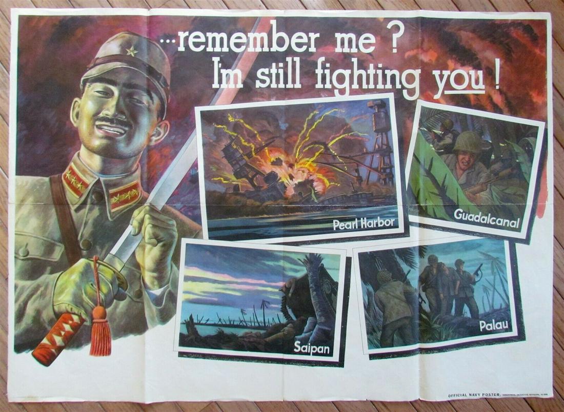WWII AMERICAN POSTER REMEMBER ME? I'M STILL FIGHTING YOU! ANTI-JAPANESE original (1 of 4)