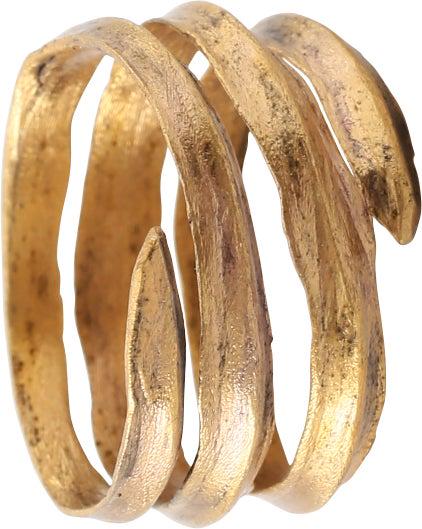 ANCIENT VIKING COIL RING, 9TH-10TH CENTURY, SIZE 10 (1 of 3)