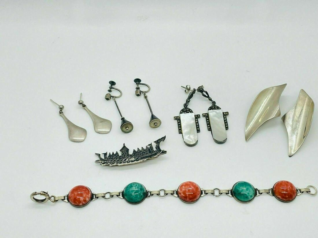 Sterling Silver Lot Jewelry Denmark Mexico Signed (1 of 12)