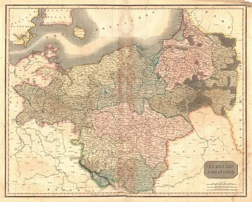 Prussian Dominions.: Publication Date: 1817 Title: Prussian Dominions. Cartographer: THOMSON, JOHN & CO. Publisher: JOHN THOMSON, JUNR. & CO. Height: 19 Width: 23.75 No.19 from Thomson's New General Atlas 1817. Wm. Dassau
