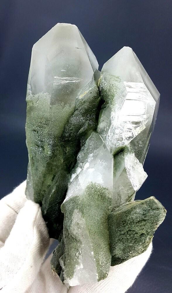 Rare Quartz, 558 Grams Very Amazing Terminated Chlorite Phantom Quartz Crystal Specimen From Khaplu (1 of 8)